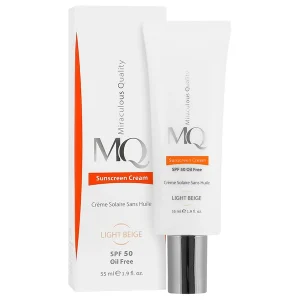 کرم ضد آفتاب فاقد چربی SPF 50 بژ روشن ام کیو حجم 55 میلی لیتر