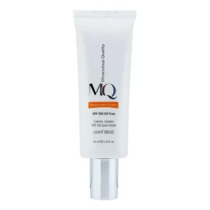 کرم ضد آفتاب فاقد چربی SPF 50 بژ روشن ام کیو حجم 55 میلی لیتر